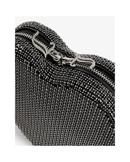 Juicy Couture Black Heart-shaped Crystal-embellished Mesh Shoulder Bag