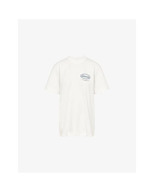 ADANOLA White Oversized Graphic-Print Cotton T-Shirt
