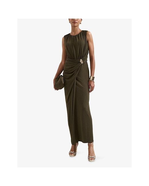 Phase Eight Green Petite Cassidy Sleeveless Stretch-Woven Maxi Dress