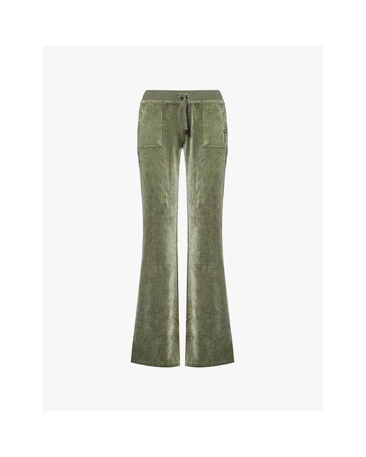 Juicy Couture Green Caisa Ultra Logo-Print Cotton-Blend Tracksuit Bottoms