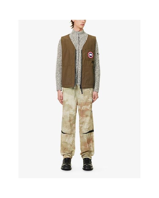 Canada Goose Green Canmore Logo-patch Regular-fit Woven Vest for men