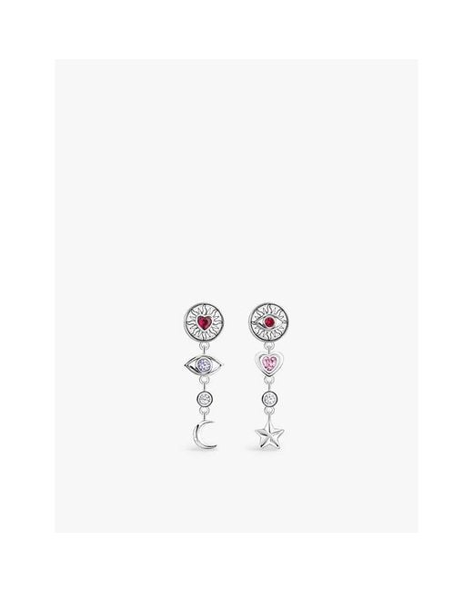 Thomas Sabo White Talisman 925 Sterling- And Zirconia Drop Earrings