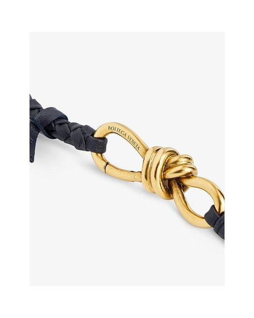 Bottega Veneta White Andiamo Braided Leather Belt