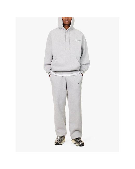 MKI Miyuki-Zoku Gray Uniform Brand-Print Cotton-Blend Jogging Bottoms for men