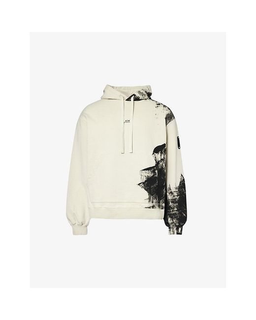 A_COLD_WALL* Natural Brushstroke Abstract-print Cotton-jersey Hoody for men