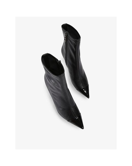 Carvela Kurt Geiger Black Midnight Faux-Leather Ankle Boots