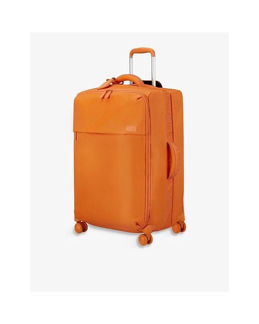 Lipault Orange Plume Long-trip Woven Suitcase