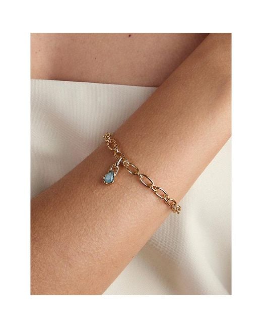 Astrid & Miyu Metallic March 18Ct-Plated Sterling- And Aquamarine Birthstone Charm