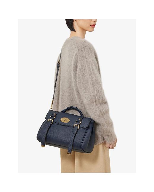 Mulberry Blue Alexa Leather Satchel Bag
