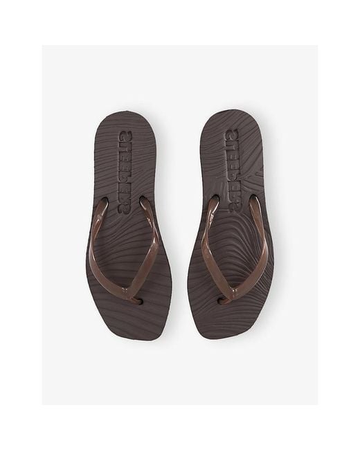 Sleeper Brown Platform Rubber Flip-Flops