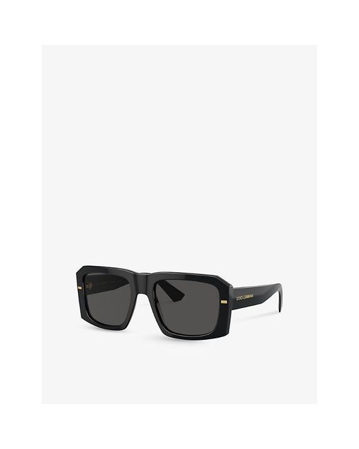Dolce & Gabbana Black Dg4430 Square Acetate Sunglasses