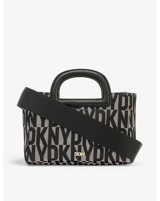 DKNY Black Drew Logo-print Woven Tote Bag