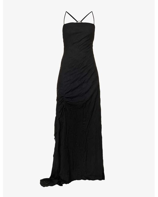 Daily Paper Black Ramoja Branded-hardware Woven Maxi Dress