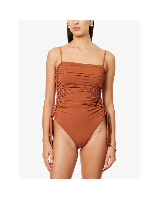 Zimmermann Brown Daylight Braided Bandeau Swimsuit
