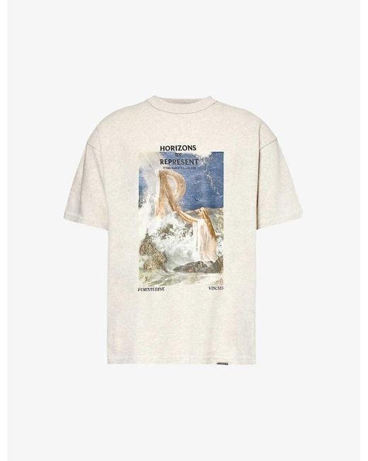 Represent White Higher Truth Branded-print Short-sleeved T-shirt for men
