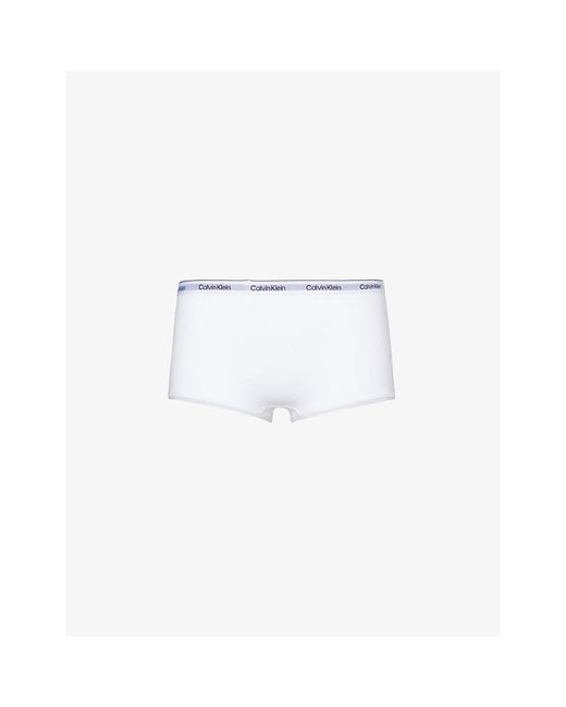 Calvin Klein White Modern Branded-waistband Stretch-cotton Briefs