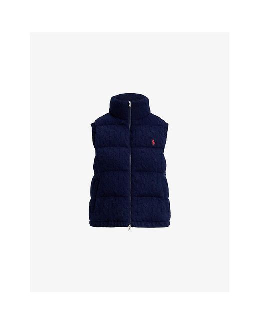 Polo Ralph Lauren Blue Brand-Embroidered Wool And Cashmere Gilet for men