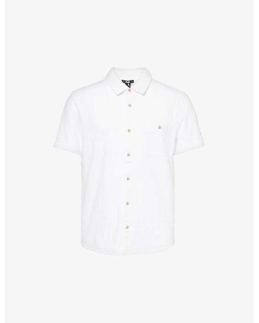 PAIGE White Brayden Short-sleeve Cotton-jersey Shirt for men