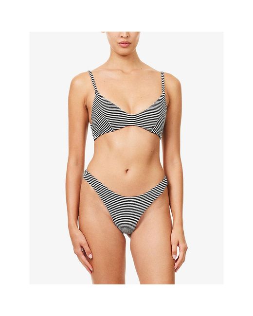WE Are Tala Black Crinkle Scoop Underwired Bikini Top