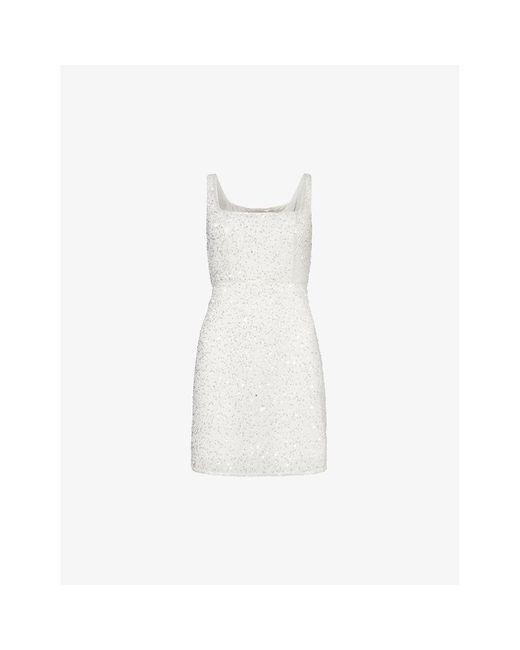 Rixo White Ronan Sequin-embellished Woven Mini Dress