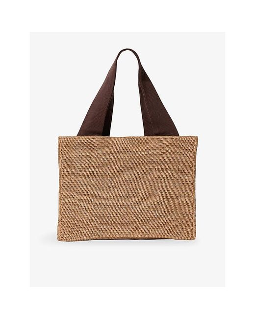 The Row Brown Loretta Raffia Tote Bag