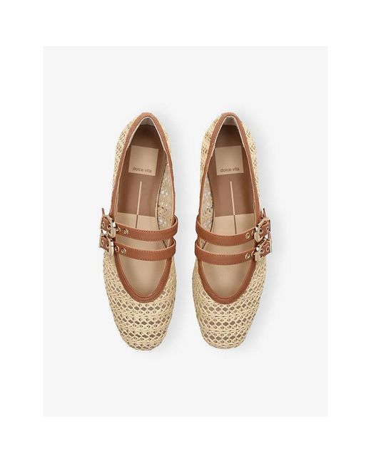 Dolce Vita Natural Baylee Grommet Woven Ballet Flats