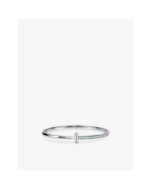 Tiffany & Co White T1 Narrow 18Ct- And 0.92Ct Diamond Small Bracelet