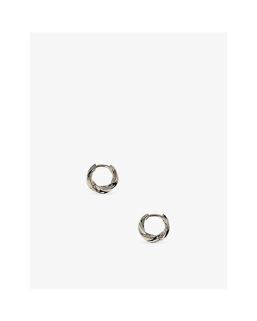 Astrid & Miyu White Cosmic Rhodium Plated Brass Twist Huggies