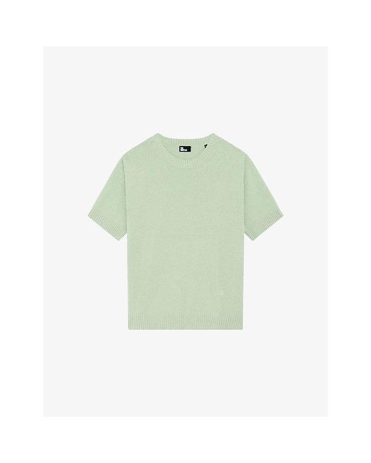 The Kooples Green Round-Neck Short-Sleeve Cotton-Blend Jumper for men
