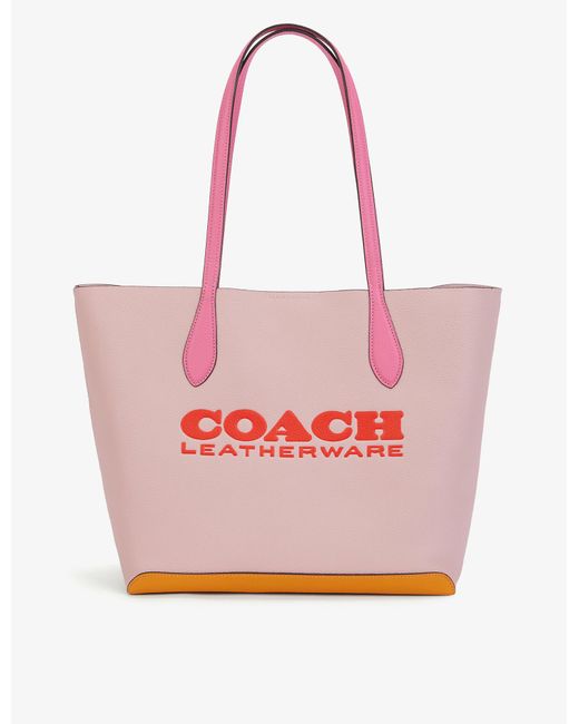 COACH Kia Leather Tote Bag in Pink | Lyst Australia