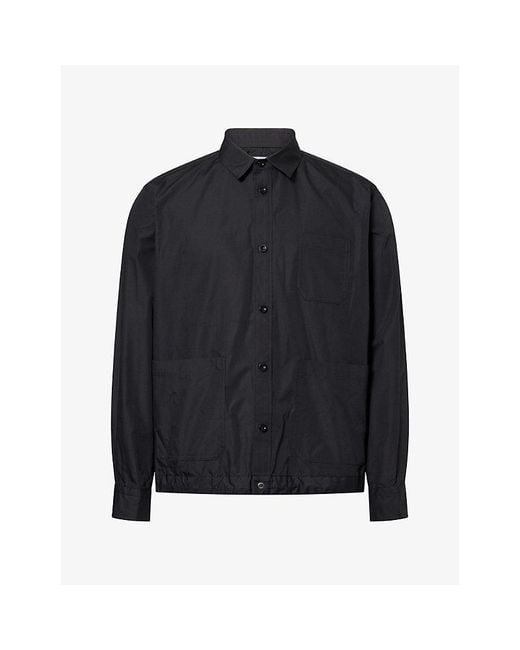 Sacai Black Patch-Pocket Cotton-Blend Shirt for men