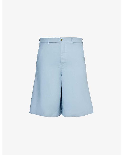 Comme des Garçons Blue High-rise Relaxed-fit Woven Shorts for men