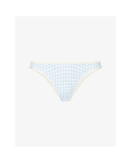 Cheap Monday White Somerset Checked Bikini Bottoms