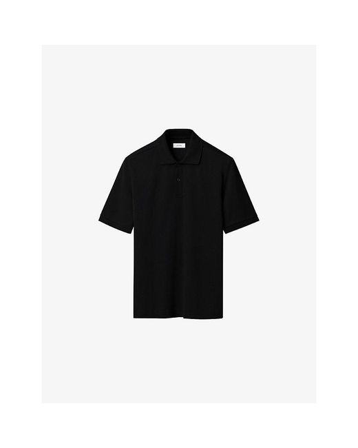 Eton of Sweden Black Short-Sleeved Cotton-Piqué Polo Shirt for men