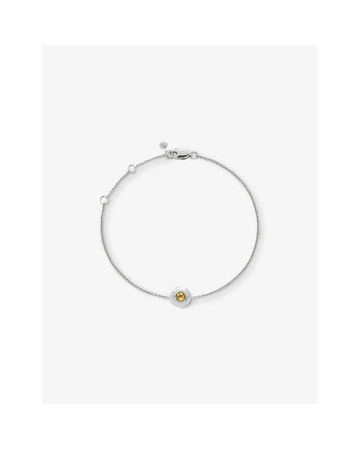 Monica Vinader White November Birthstone Citrine And Sterling- Bracelet