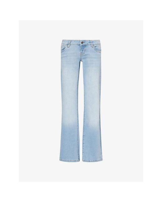 Jaded London Blue Kelsey Low-Rise Skinny Bootcut-Leg Stretch-Denim Jeans