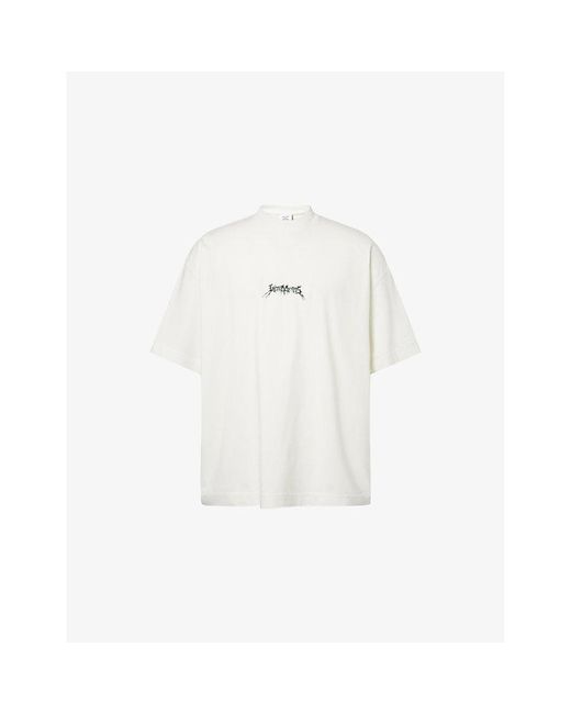 Vetements White Relaxed-Fit Short-Sleeves Cotton-Jersey T-Shirt for men