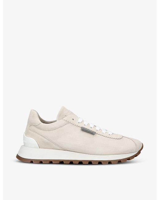 Brunello Cucinelli White Runner Suede Low-top Trainers