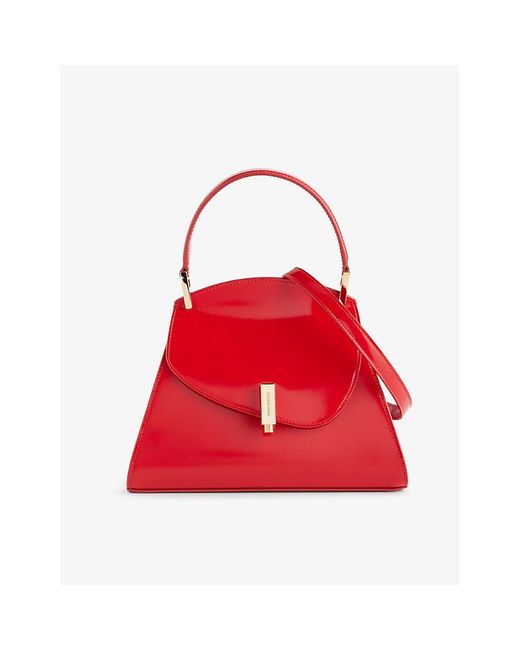 Ferragamo Red Prisma Brand-plaque Leather Top-handle Bag