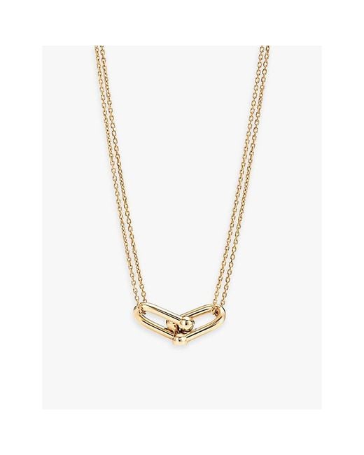 Tiffany & Co Metallic Tiffany Hardwear Double-Link 18Ct- Pendant Necklace
