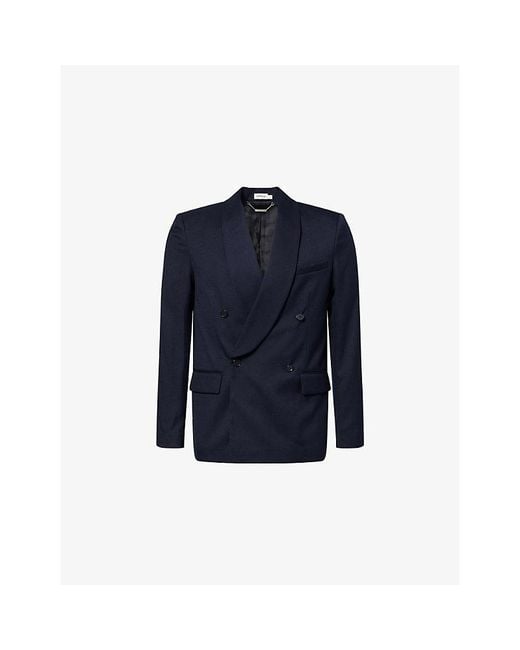 Jonathan Simkhai Blue Coleman Shawl-Lapels Stretch-Woven Blazer for men