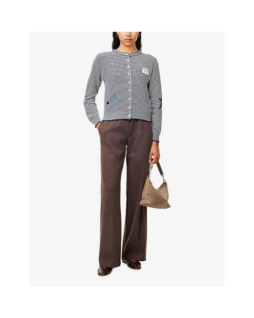 Weekend by Maxmara Brown Drawstring Wide-Leg Woven Trousers