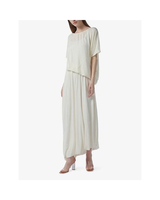 eem White Asymmetric Loose-Fit Modal-Jersey Top