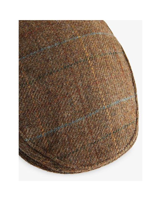 Dents Brown Fonthill Flat-Crown Wool Cap for men