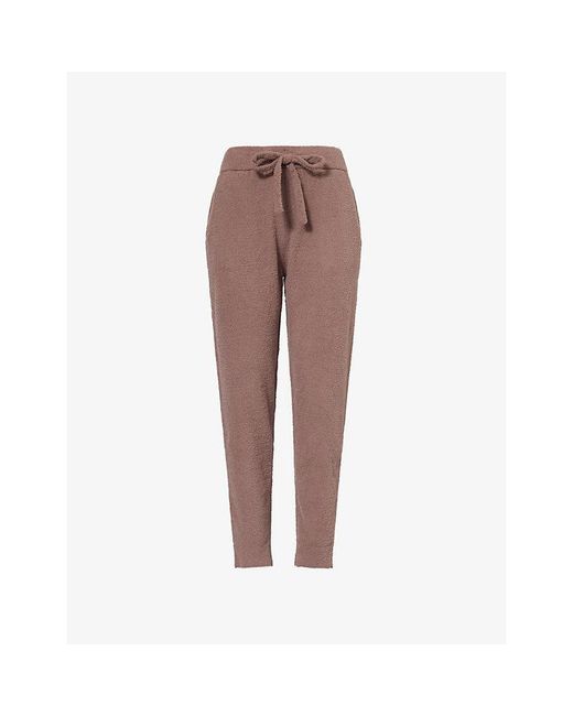 Eberjey Brown Relaxed-Fit Slim-Leg Bouclé Jogging Bottoms