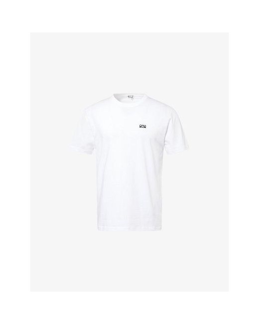 Loewe White Anagram-Embroidered Cotton T-Shirt for men