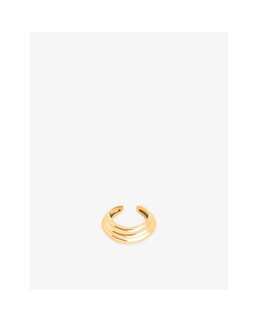 Astrid & Miyu Metallic Ripple Wave 18Ct-Plated Sterling- Single Ear Cuff