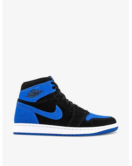 Nike Blue Air 1 High Brand-embroidered Leather High-top Trainers 9. for men