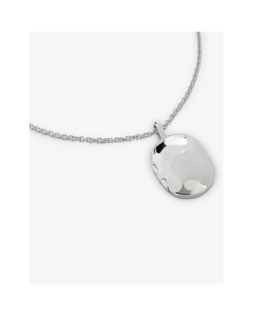 Monica Vinader Metallic Id Sterling- Locket Pendant Necklace