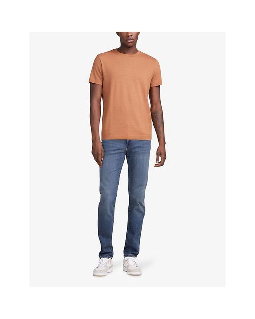 IKKS Orange Round-neck Short-sleeve Modal-blend T-shirt for men